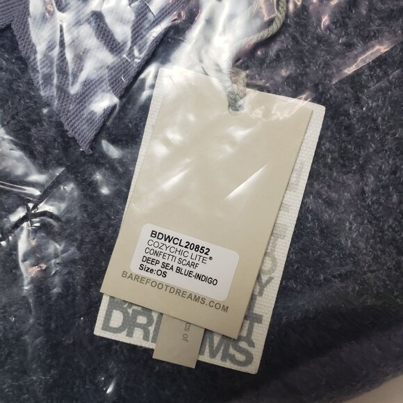 Barefoot Dreams CozyChic Lite Confetti Beanie Scarf Set OS Deep Sea Blue Indigo - Picture 12 of 16